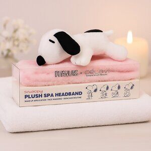 Peanuts x Célavi Snoopy Plush Spa Headband – Pink Makeup & Skincare Headband